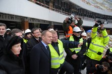 Wizyta Premiera Donalda Tuska na Stadionie Narodowym w Warszawie - 04.01.2011
