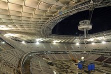 Budowa Stadionu Narodowego nocą - 01.08.2011