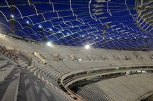 Budowa Stadionu Narodowego w Warszawie nocą - 02.05.2011