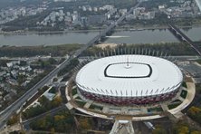 Budowa Stadionu Narodowego w Warszawie z lotu ptaka - 23.10.2011 Autor: P. Mamcarz