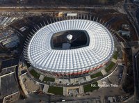 Budowa Stadionu Narodowego w Warszawie z lotu ptaka - 29.11.2011